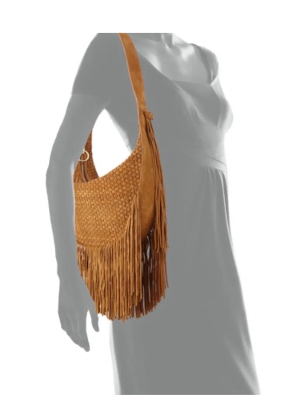 Elizabeth and James Boho Hobo in Cognac w/ Tassels